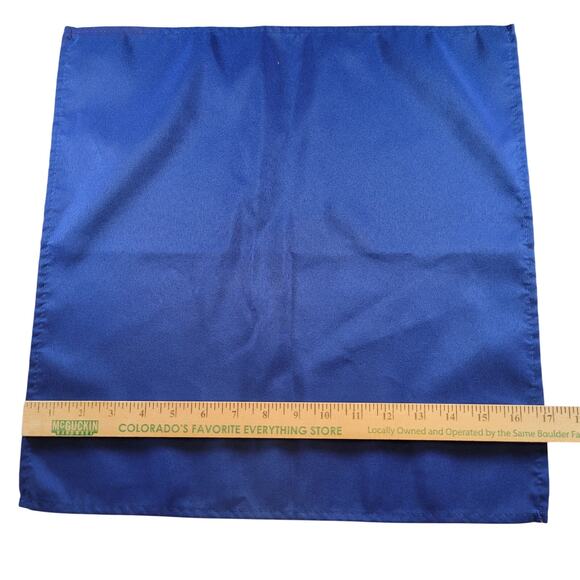 Set of 12 Royal Blue Cloth Napkins 17"x17" Solid Color Polyester Dinner Table - Picture 3 of 11